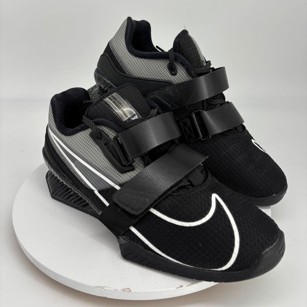 Nike Romaleos 4 Weightlifting Shoes Mens Sz 8.5 Black Iron Powerlifting Crossfit